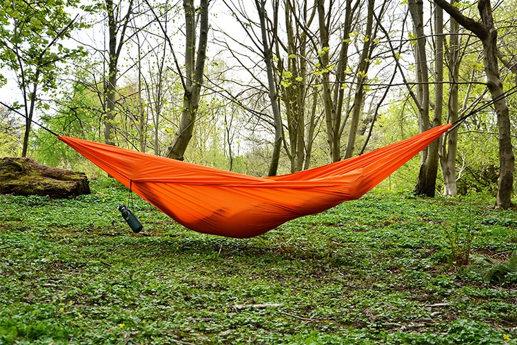 DD Chill Out Hammock - Orange set up outdoors