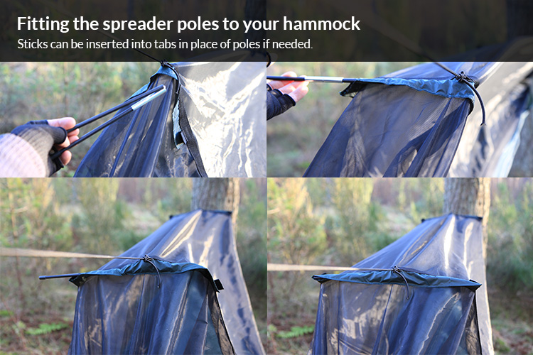 DD Travel Hammock - how to fit the spreader poles