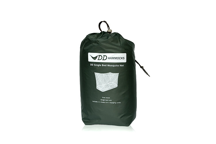 DD Single Bed Mosquito Net packed up in a stuff sack